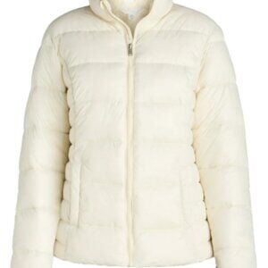 Time and Tru Women's Cream Puffer Jacket